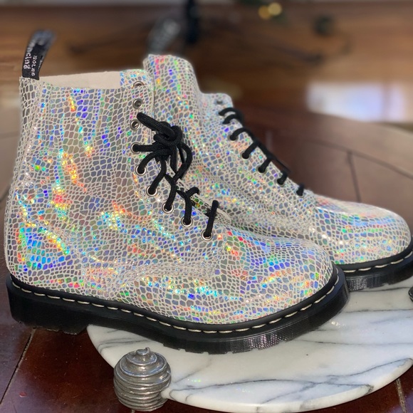 Doc Dr Martens 1460 Pascal Boots METALLIC snake new size 9 - Picture 12 of 16